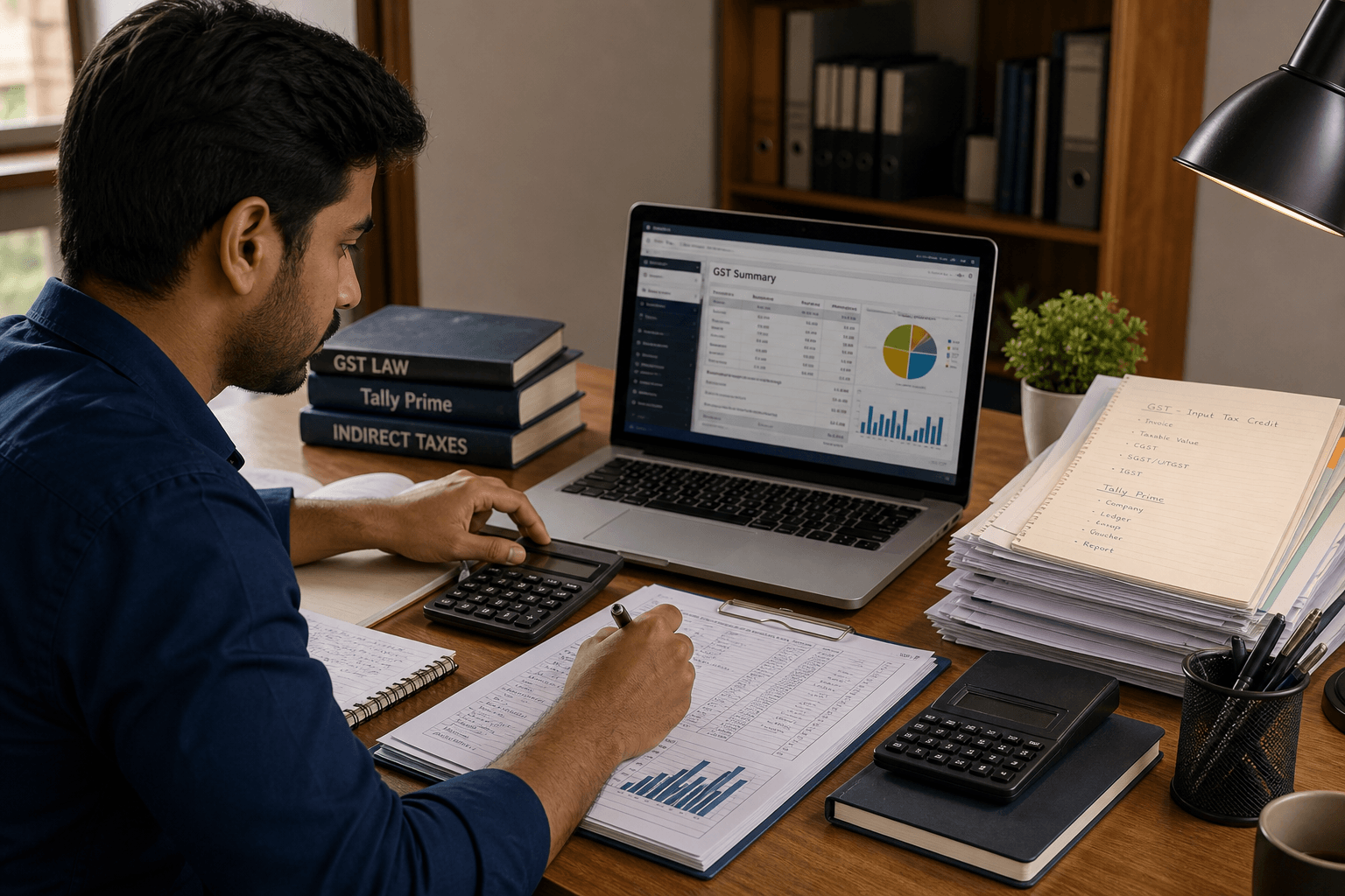 Finance, GST & Tally Prime practical learning session